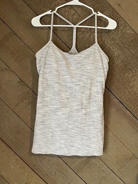 lululemon athletica Light Heather Gray Power Y Tank Athletic Athleisure